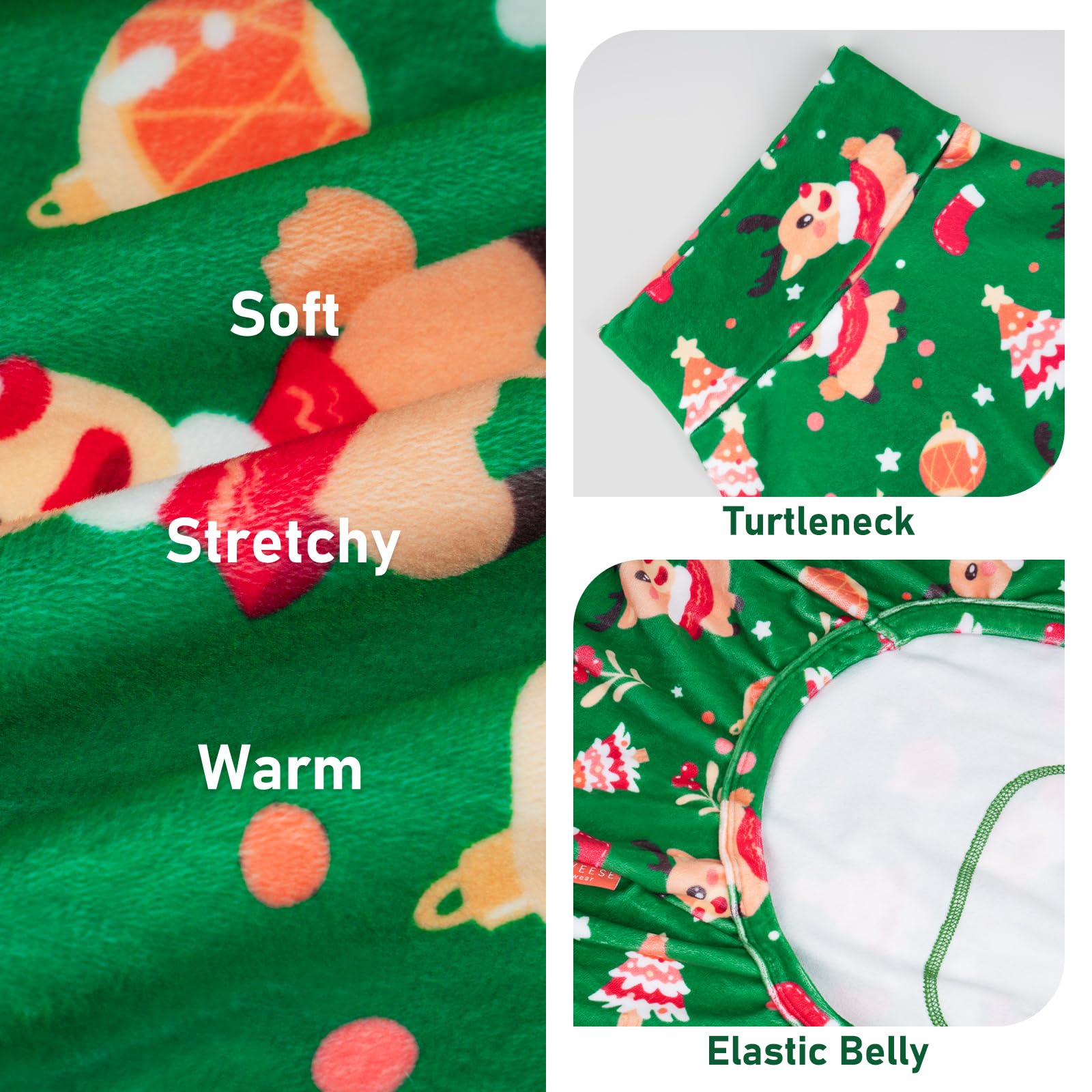 KYEESE Pijama de Navidad para perro, ropa para gato, pijama elástico para perro, pijama para perro, disfraz de perro de tamaño mediano, ropa suave para perro, abrigo de terciopelo para perro, traje de