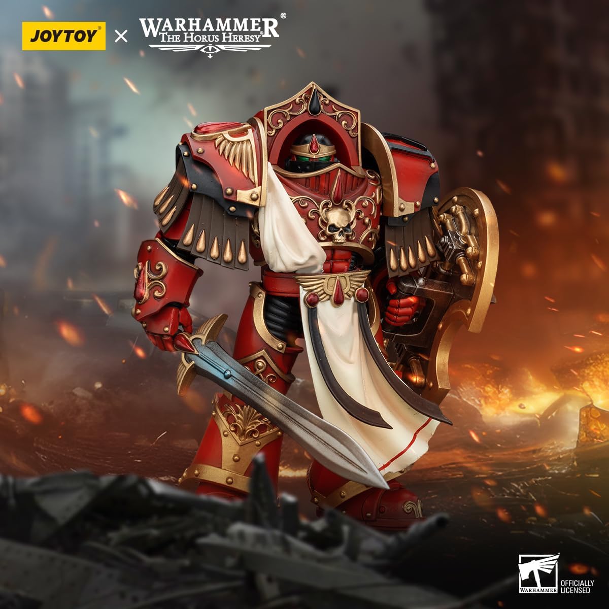 JOYTOY Warhammer Horus Heresy 1/18 Scale 5.6in Blood Angels Crimson Paladins Squad Crimson Paladin 1 Collectible Action Figure with Exquisite Design, Gifts for Fans & Collectors