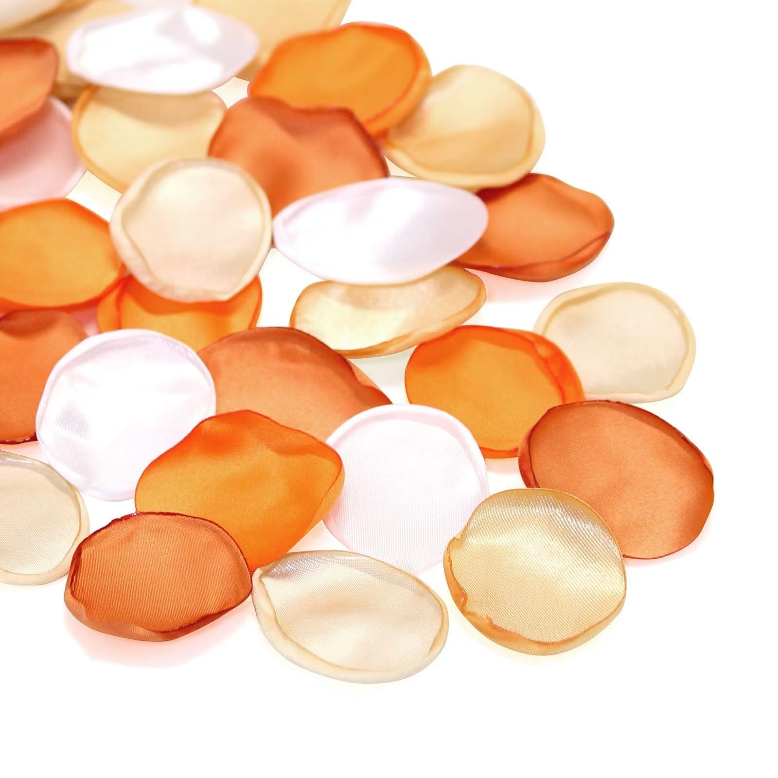 Lovmeety 300pcs Fall Wedding Silk Rose Petals, Burnt Orange Flower Petals Wedding Party Fake Petals for Aisle Flower Girl Basket Bridal Shower Table