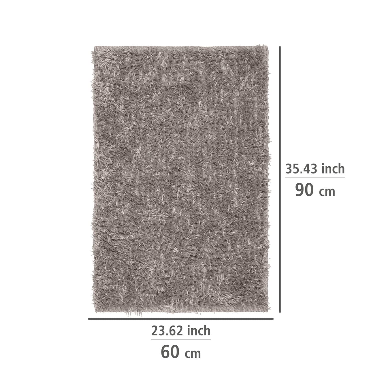 WENKO Badmat Lanas, duurzame douchemat gemaakt van gerecyclede PET-flessen in schapenwollook met antislip-onderzijde, mat wasbaar tot 40 °C, (B × H) 60 × 90 cm, ecru