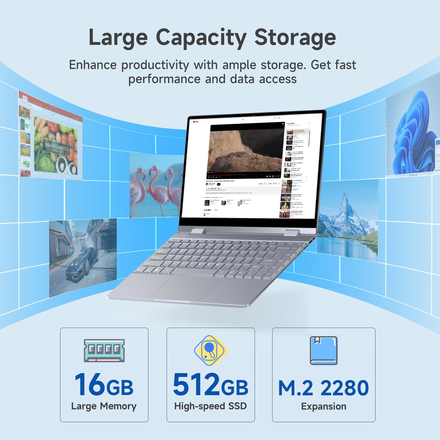 Bmax Laptop 2 em 1, tela sensível ao toque FHD IPS de 13,3
