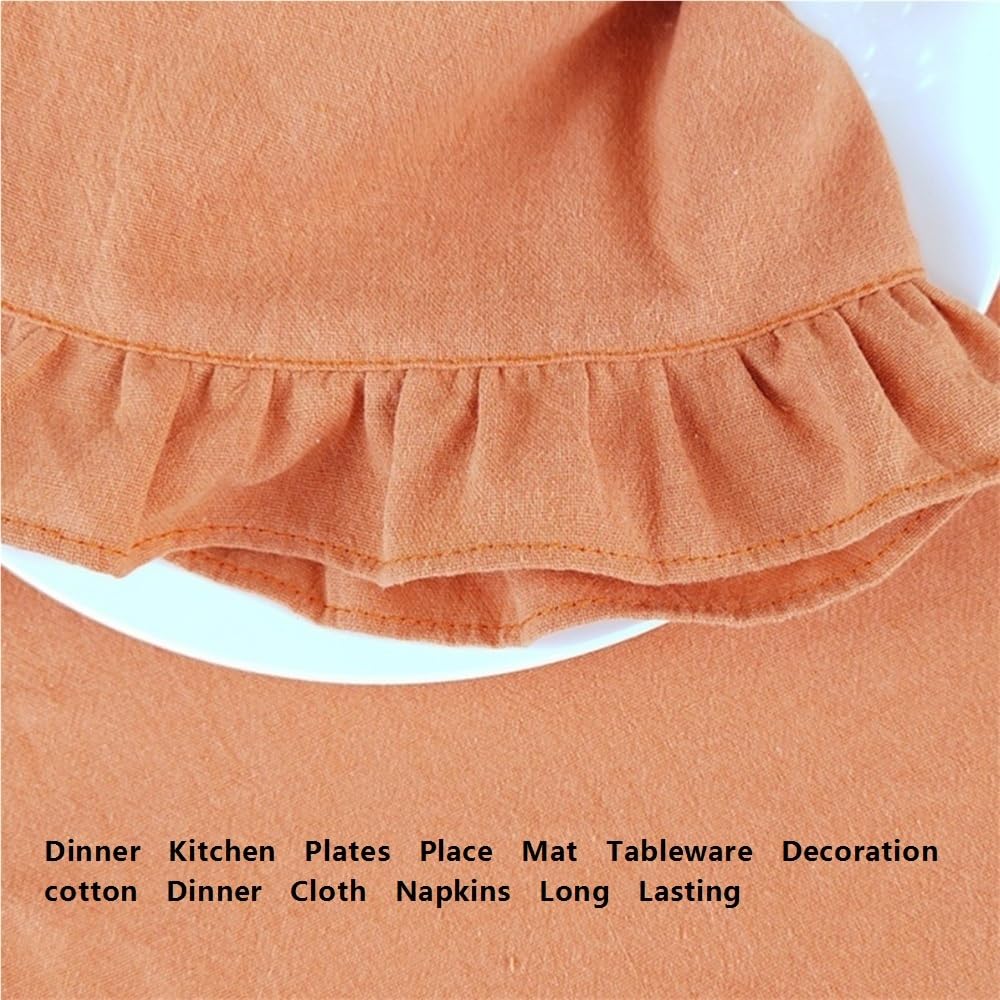 10 Pièces à Volants Tissu Serviettes Coton Serviette Volant Doux
