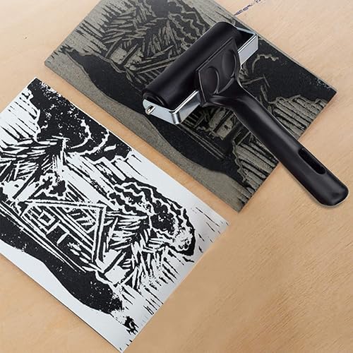 Miniatura 4 de Rocutus Rodillo de goma dura, herramienta de construcción de cinta antideslizante para imprimir papeles pintados, sellar y pegar aplicaciones (2.25