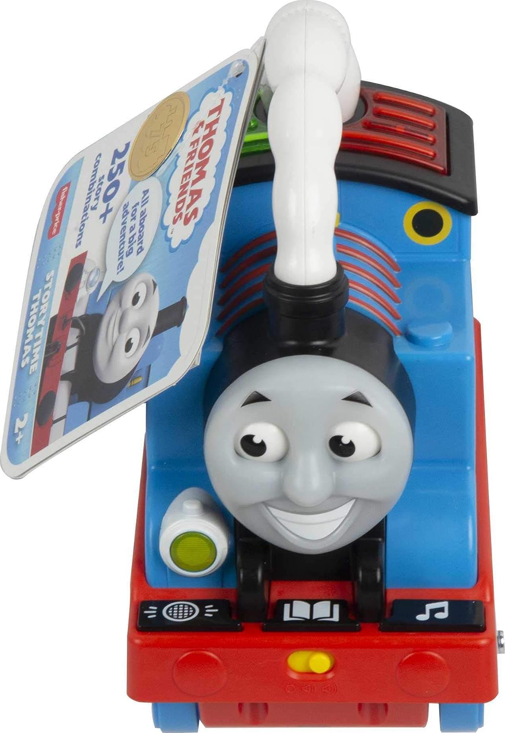 Thomas & Friends Storytime Thomas, interactive push-along train with lights, music and stories for toddlers and preschool kids ages 2 years and older, Multicolor, GPD83