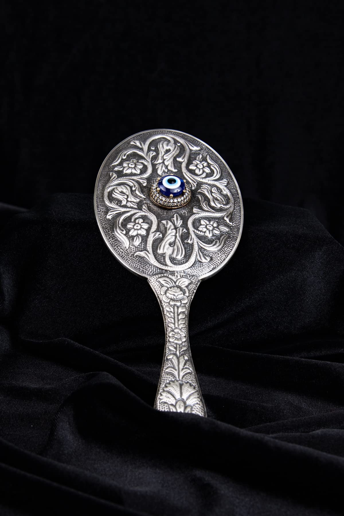 Turan Design.925 Ayar Gümüş Nazar Boncuklu El Aynası