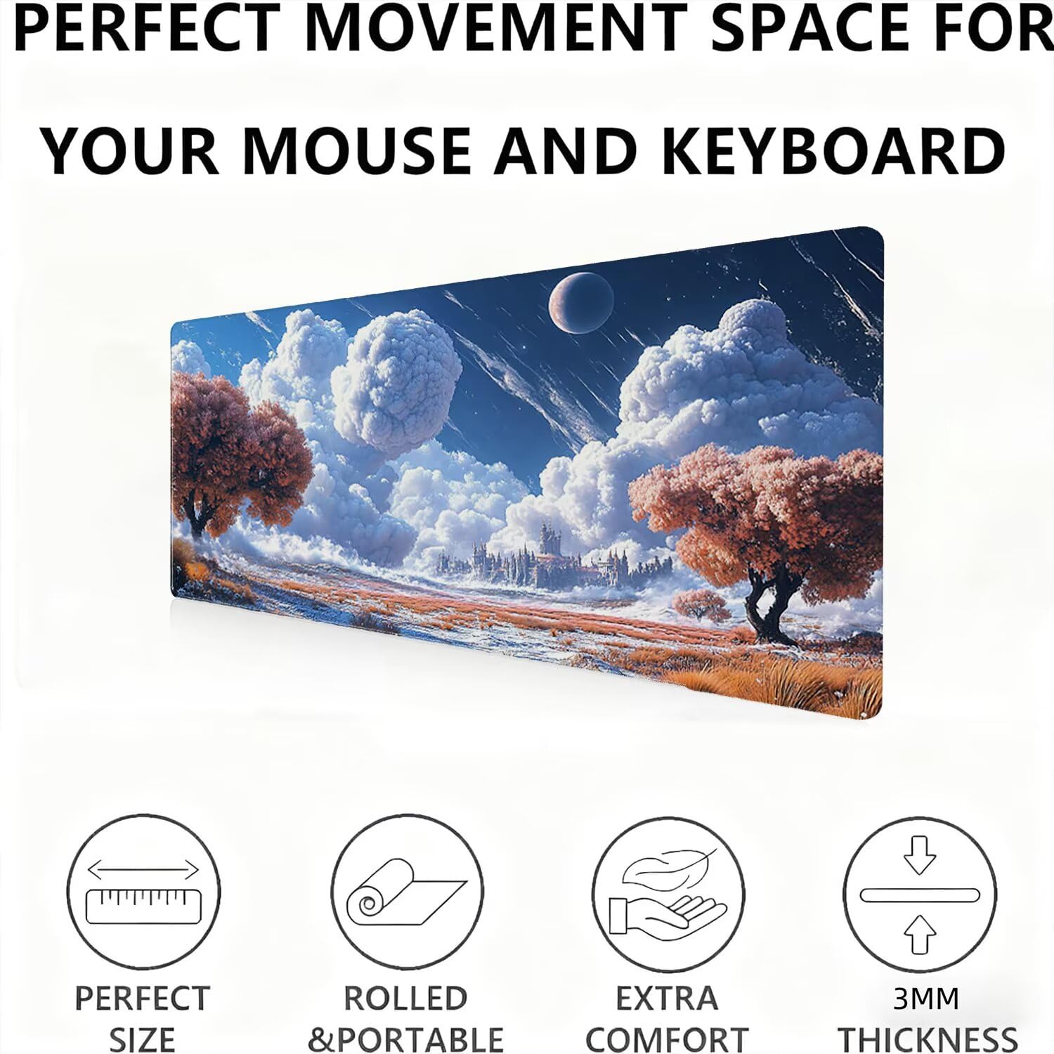 Podkładka pod mysz, podkładka pod mysz XXL 1200 x 600 podkładka pod mysz dla graczy, wodoodporna gumowa podstawa, duża podkładka pod mysz do gier na biurko szyte krawędzie wodoodporna antypoślizgowa