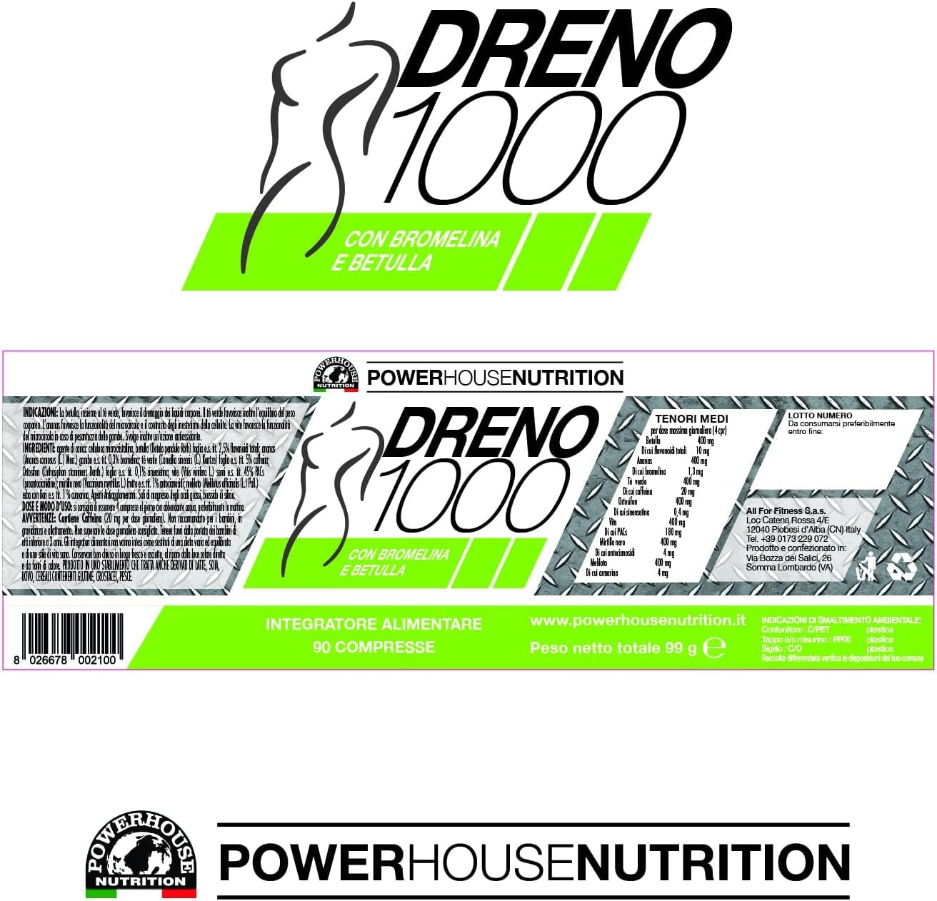Menopause Line Combo Powerhouse Nutrition – Box 3 Integratori per Donna (Menopause Mind + Menopause Body + Dreno 1000) – Supporto Nutrizionale e Benessere Quotidiano – Made in Italy