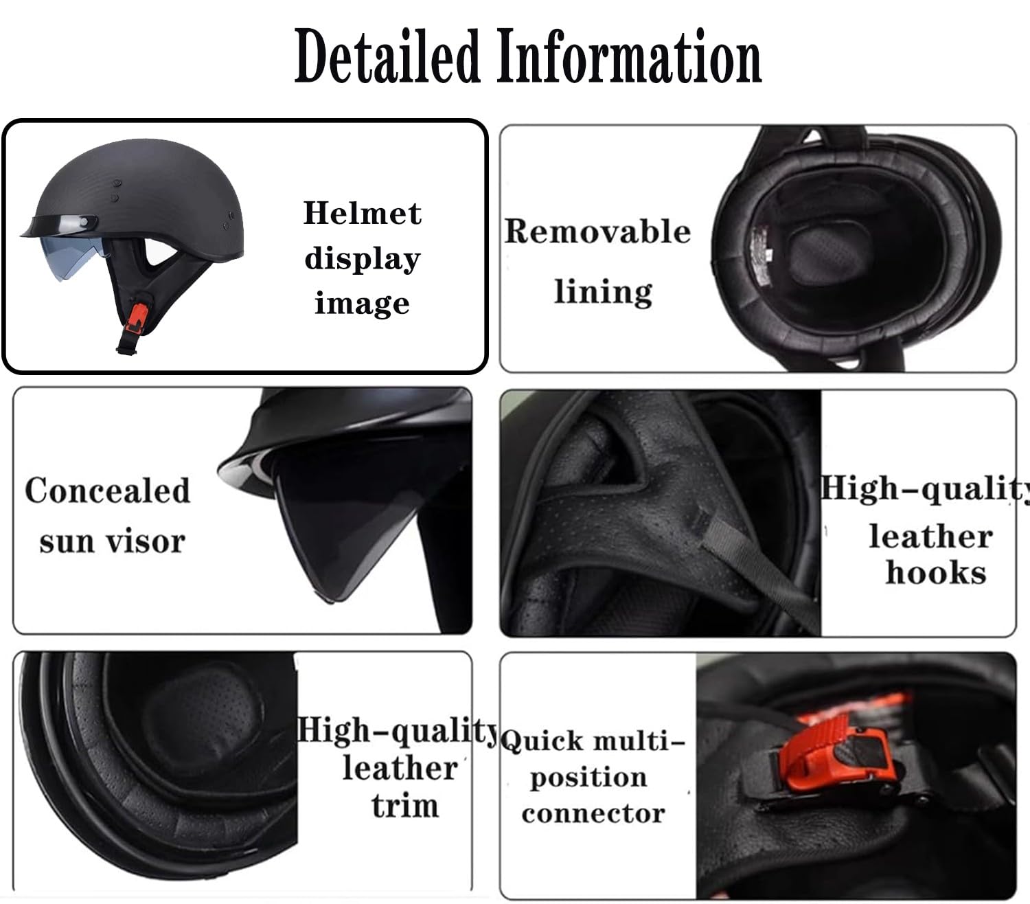 Mezzo Casco Moto Fibra Di Carbonio Con Visiera Caschi Jet E Demi-Jet Vintage Approvato DOTECE Caschi Cromwell Retrò Elmetto Scodella Robusto E Resistente Per Uomini Donne