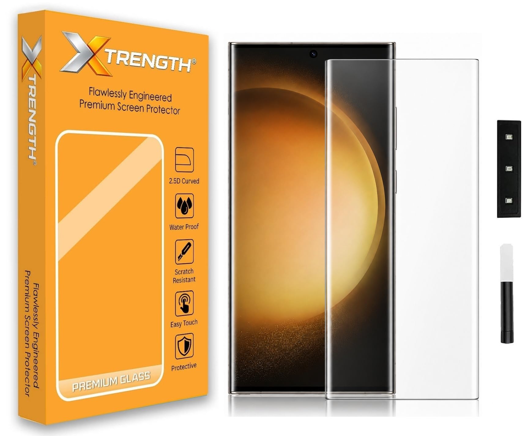 Advanced HD+ Curved UV Tempered Glass Gorilla Screen Protector Designed for Samsung Galaxy S23 Ultra 5G - Full Screen Coverage with Easy Installation Kit (Anti-Scratch)-picture-22