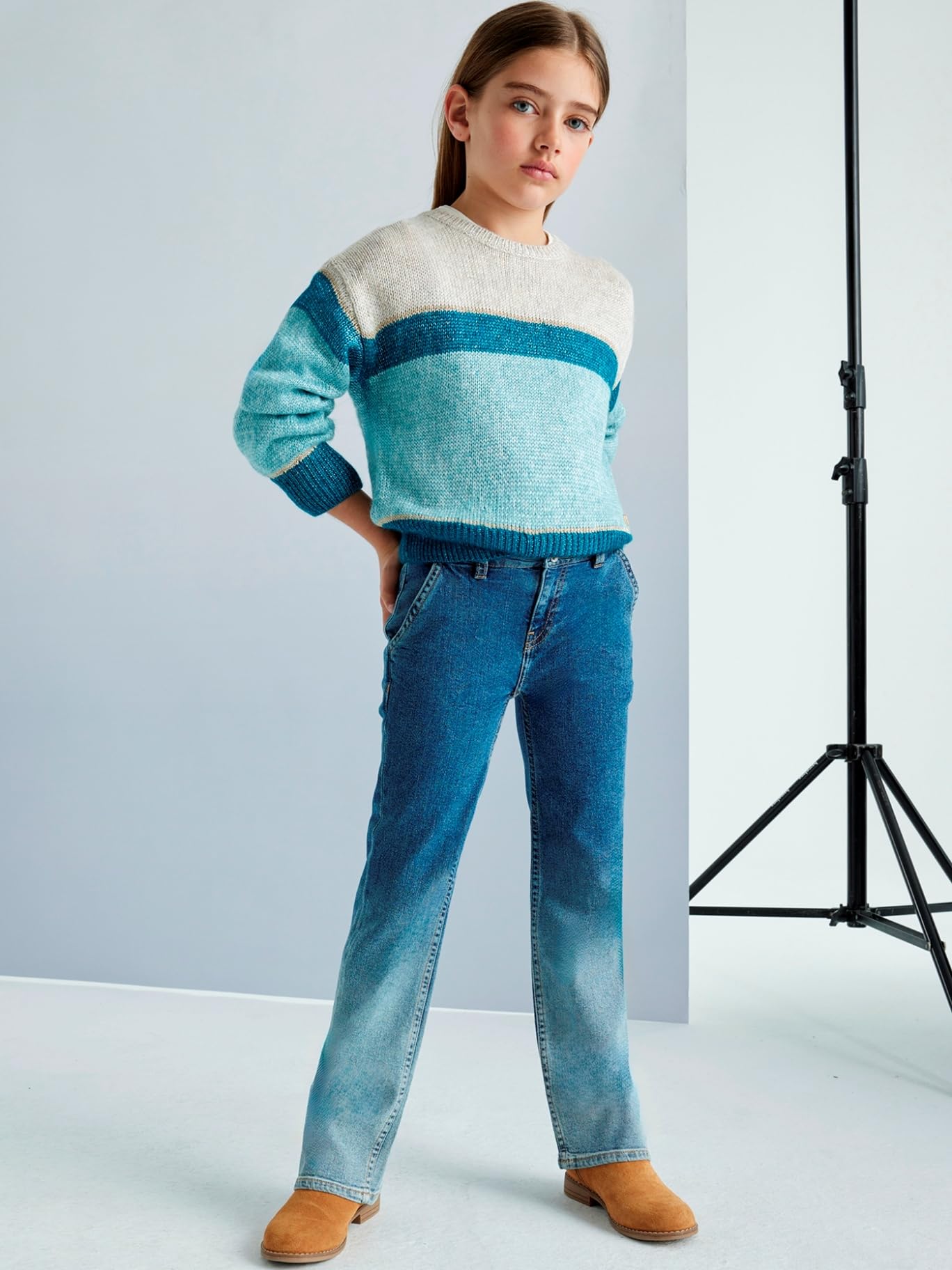 Mayoral Pantalone Jeans Deep Dye per Bambine e Ragazze Mezzo