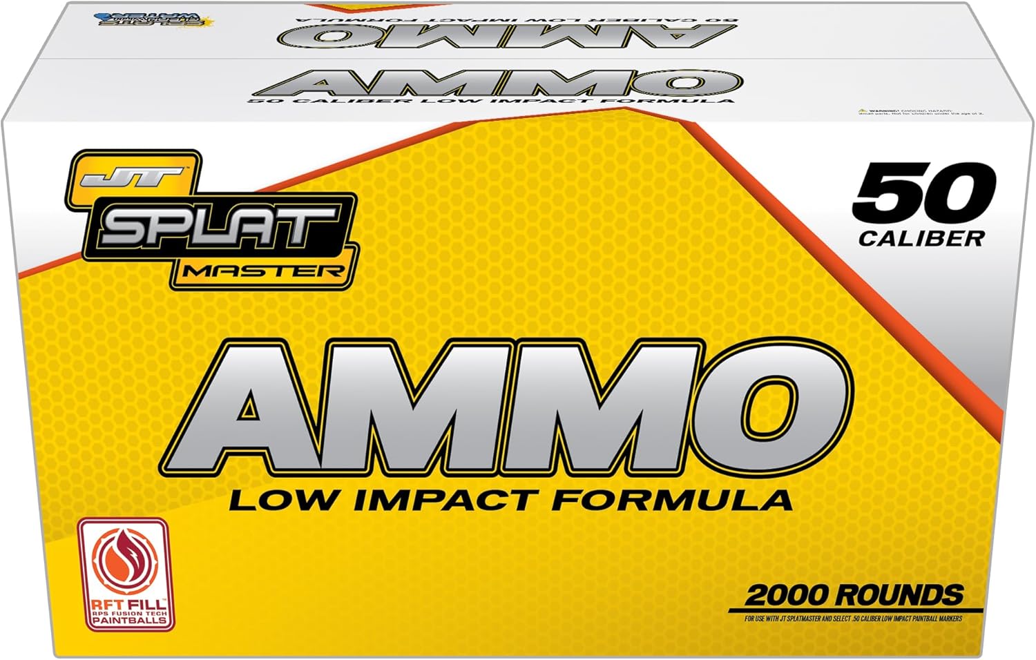 JT 2000ct Splatmaster 50cal Paintballs, Yellow Fill
