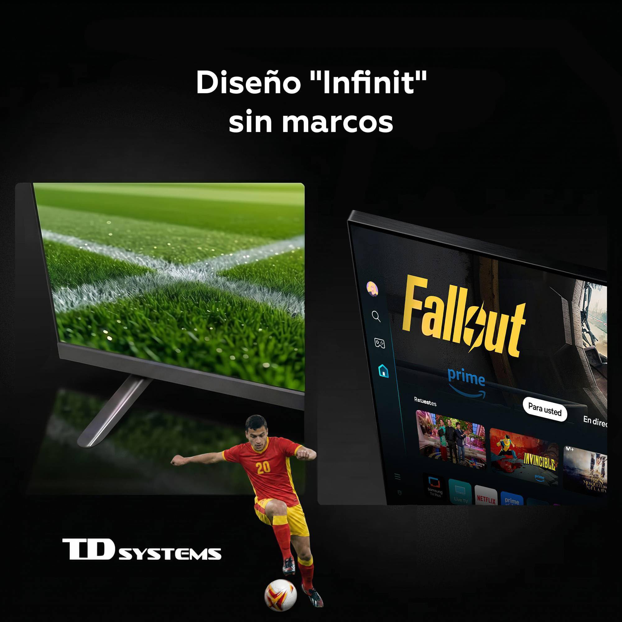 TD Systems - Smart TV 43 Pulgadas QLED 4K con Tizen OS 8.0 Powered by Samsung, Televisión HDR10 con Sintonizador Triple, Televisores del 2026 | PRIME43QC22TIZEN
