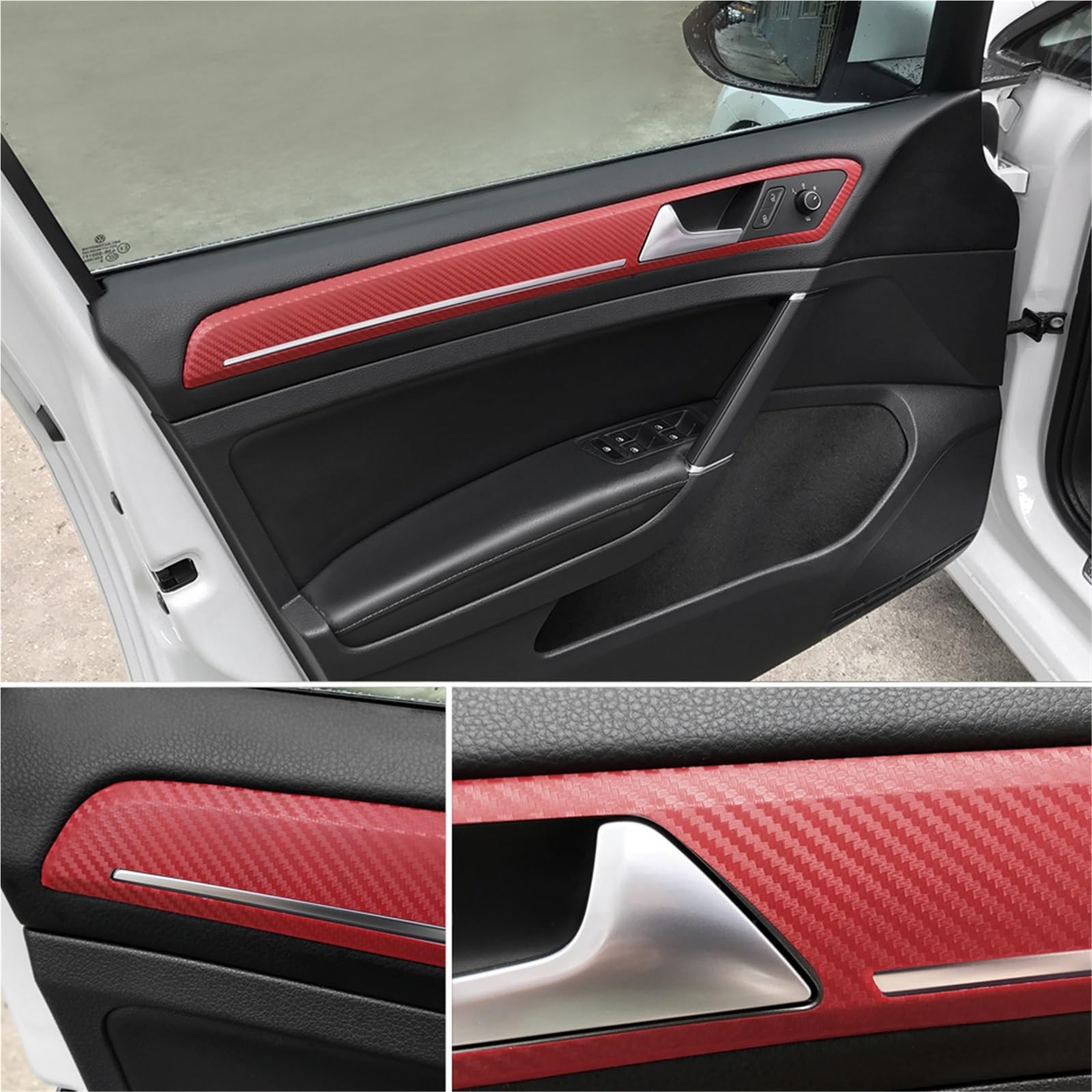 Auto Folie,Auto Folierung 50 cm breit 3D Kohle Faser Vinyl Film 3.0M Auto Aufkleber wasserdichte DIY Auto Fahrzeug Motorrad Auto Styling wrap Rolle Auto Styling(White,20m x 50cm)