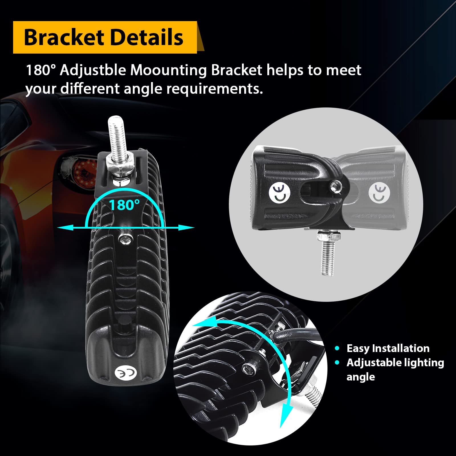 RIGIDON Listwa oświetleniowa LED, 15 cm, wiązka powodziowa 18 W, 12 V, 24 V, lampa do samochodu, terenowego, łodzi, ciężarówki, 4 x 4 SUV, ATV, ciągników, koparek, 6000 K, biała, lampa przeciwmgielna,