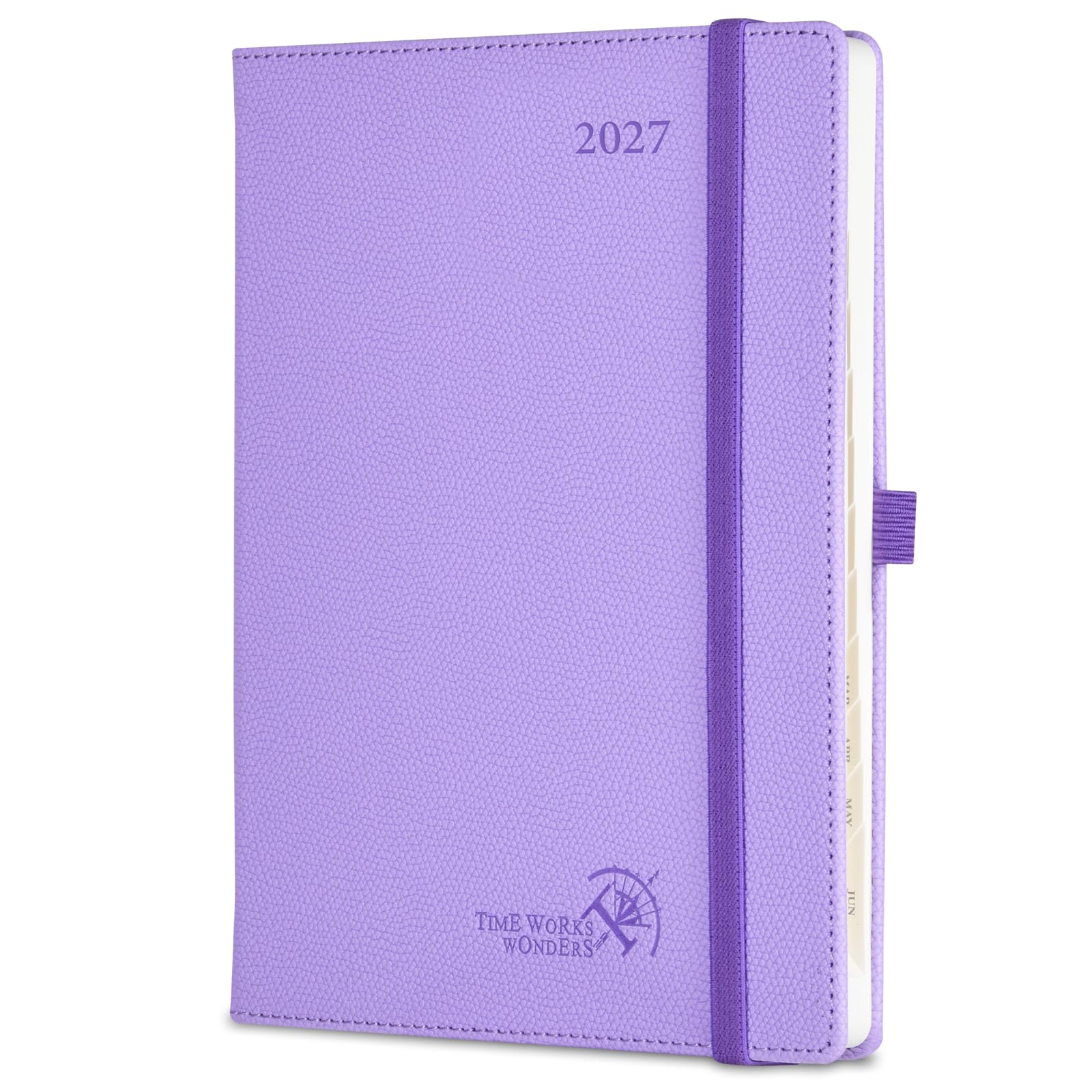 POPRUN A5 2027 Diary Week To View Pu Hardback Weekly Planner Horizontal