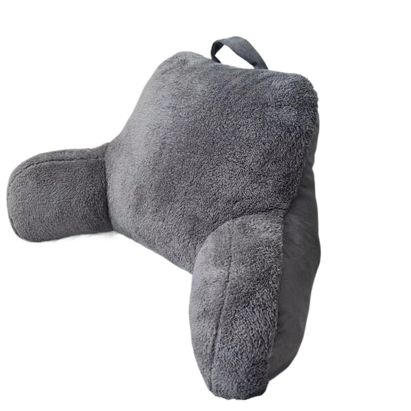 GIJMZY Shearling Bed Rest Pillow,Back For Sitting Up,Reading For Adult,Couch TV Backrest Pillows(Grey)