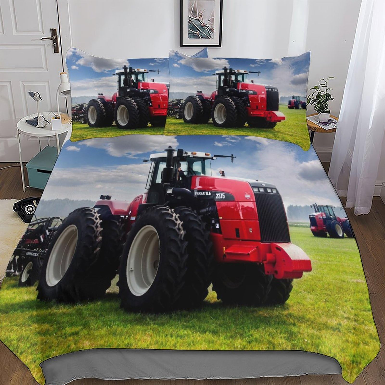 Housse de couette tracteur king size linge de lit microfibre literie enfant ado 220x240