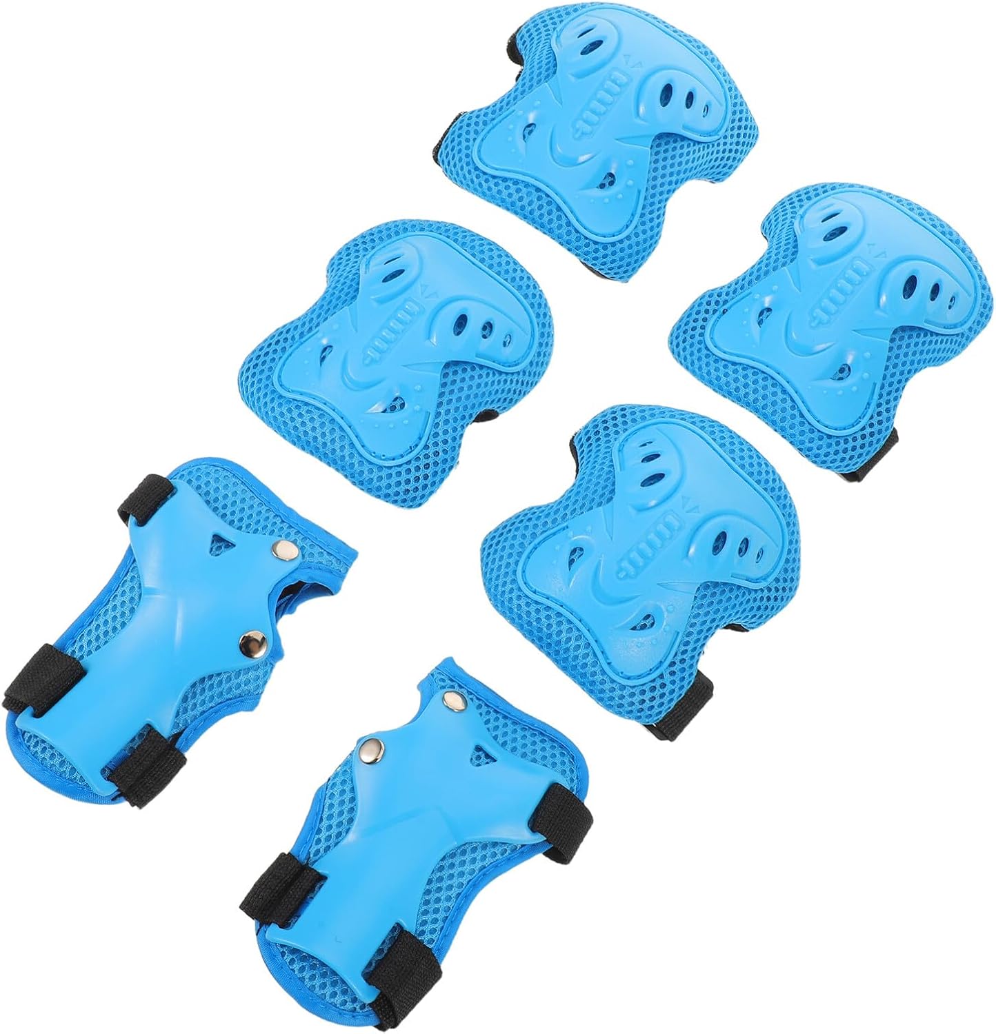 PRETYZOOM Sports Protective Gear Set with Knee Elbow Wrist Pads, Blue, Age 3-10, Safety Guard for Skating Cycling Bike Scooter Outdoor Activities