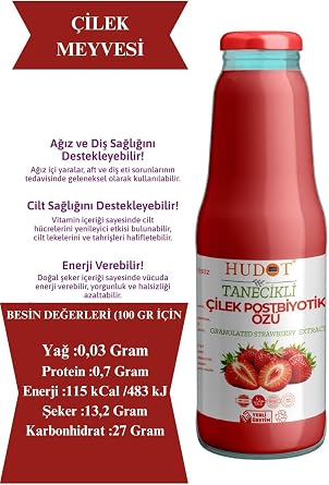 Taneli Çilek Özü Reçel kıvamlı Hudot Organik 1400 Gr