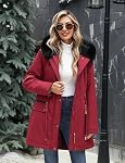 AFFA Women's Winter Warm Fleece Lined Parka Jacket Thickened Drawstring Hooded Sherpa Coat with Detachable Fur