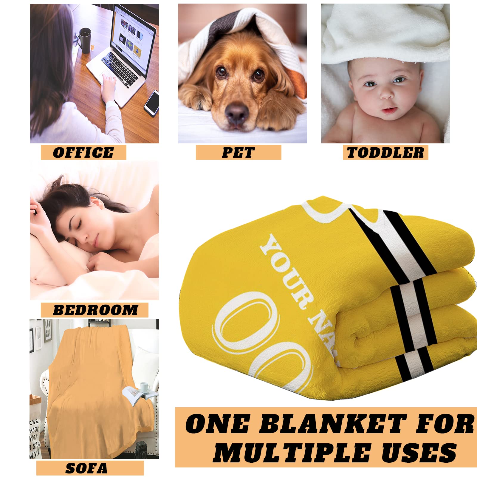 Manta personalizada con nombre de número: mantas de béisbol personalizadas de franela deportiva para amigos de la familia, año nuevo, para sofá, dormitorio