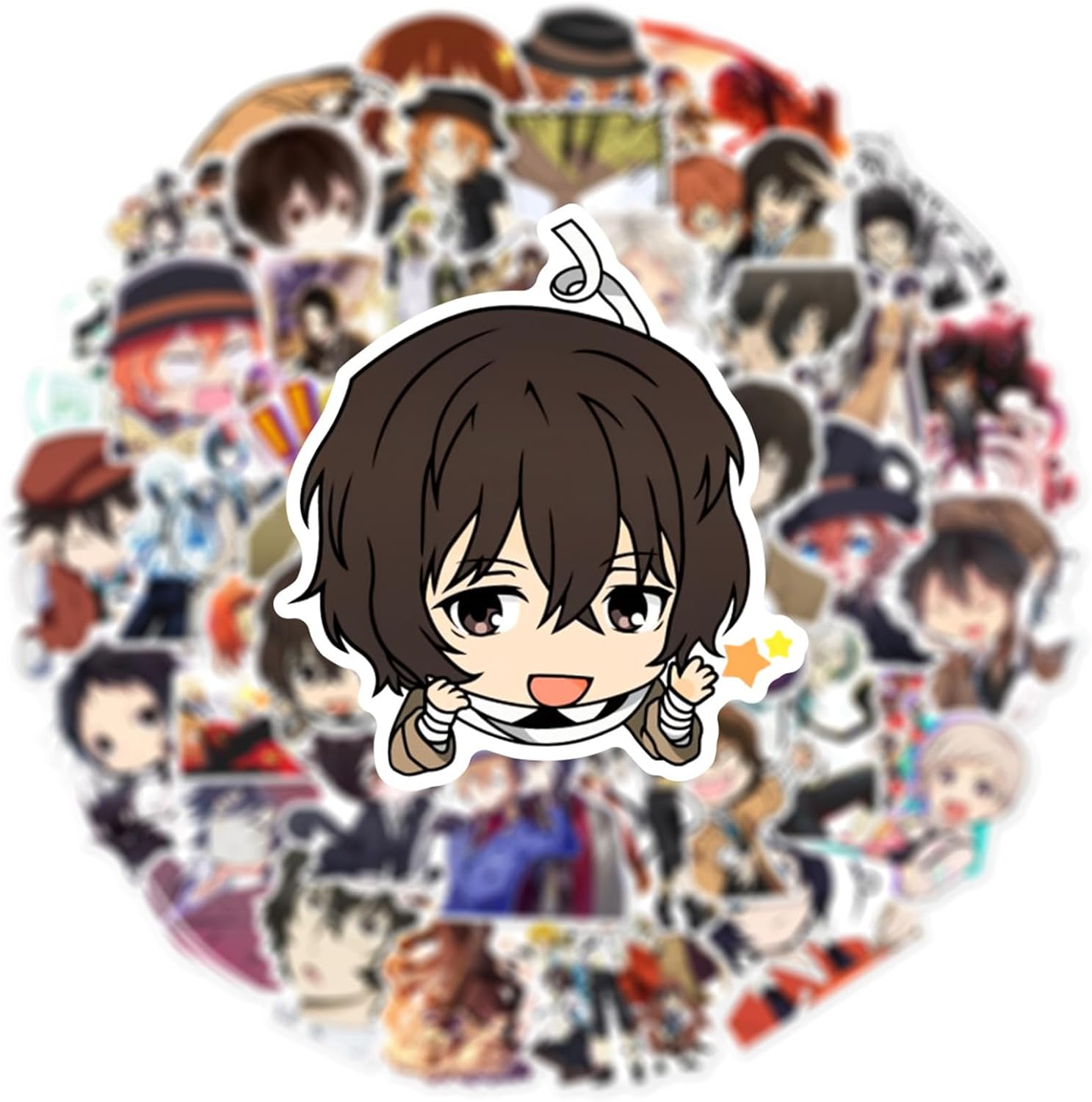 50Pcs Bungo Stray Dogs Stickers,Popular Classic Anime Stickers Waterproof Vinyl Decals for Bumper Cars Computer Scrapbook Guitar Luggage Skateboard Cute Aesthetic Manga Gifts (DG) image 5