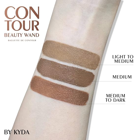 KYDA Contour Beauty Wand, Liquid Face Contouring with Cushion Applicator, High Coverage Natural Matte Finish, Lightweight Blendable Super Silky Cream Contour Stick-Light to Medium