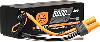 Spektrum Smart RC LiPo Battery Pack: 5000mAh 4S 14.8V 30C with IC5 Connector (EC5 Compatible), Hard Case, SPMX50004S30H5,Black