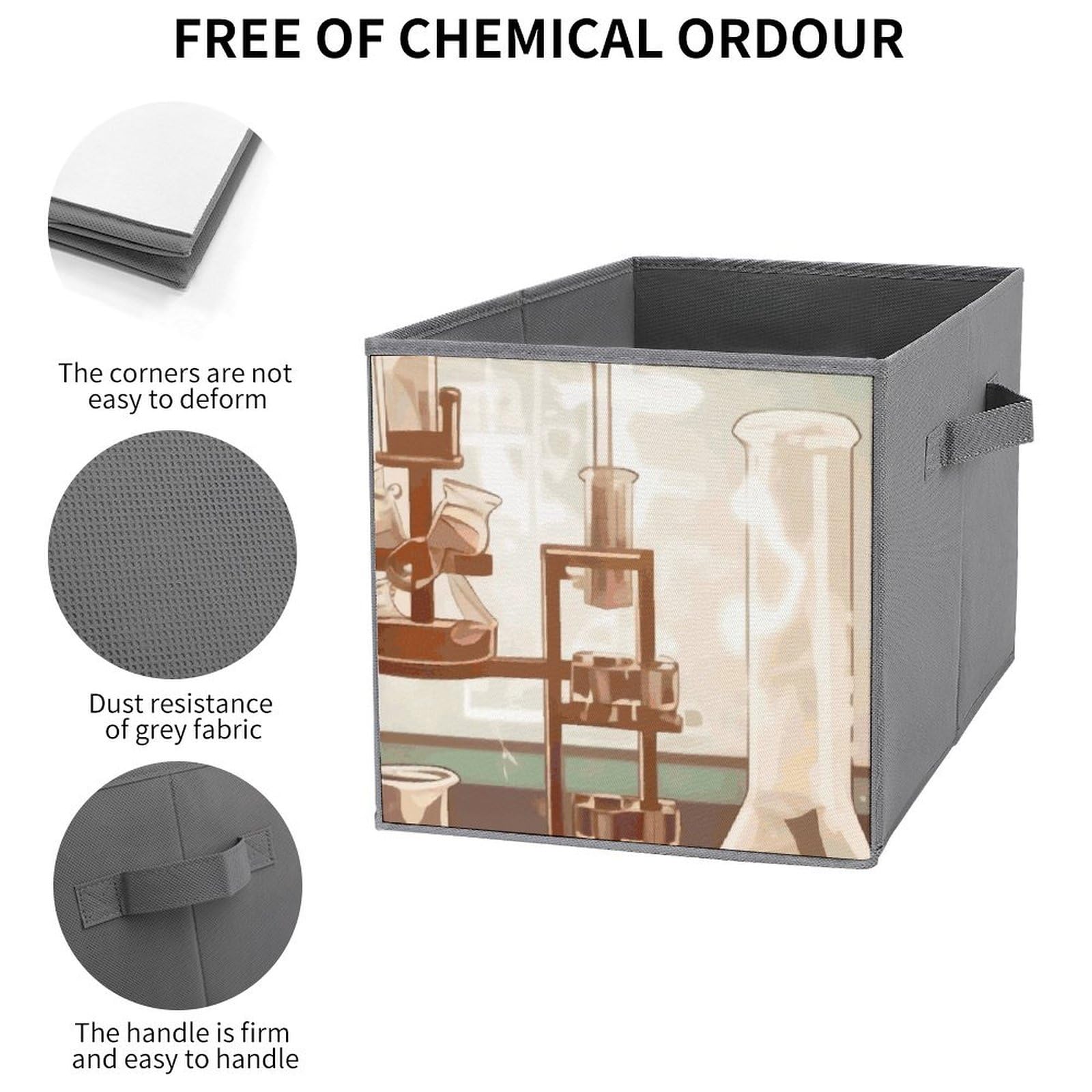 Boîtes de rangement pliables pour laboratoires de chimie, paniers de rangement empilables pour étagères, organiseurs de placard et bacs de rangement pliables pour vêtements