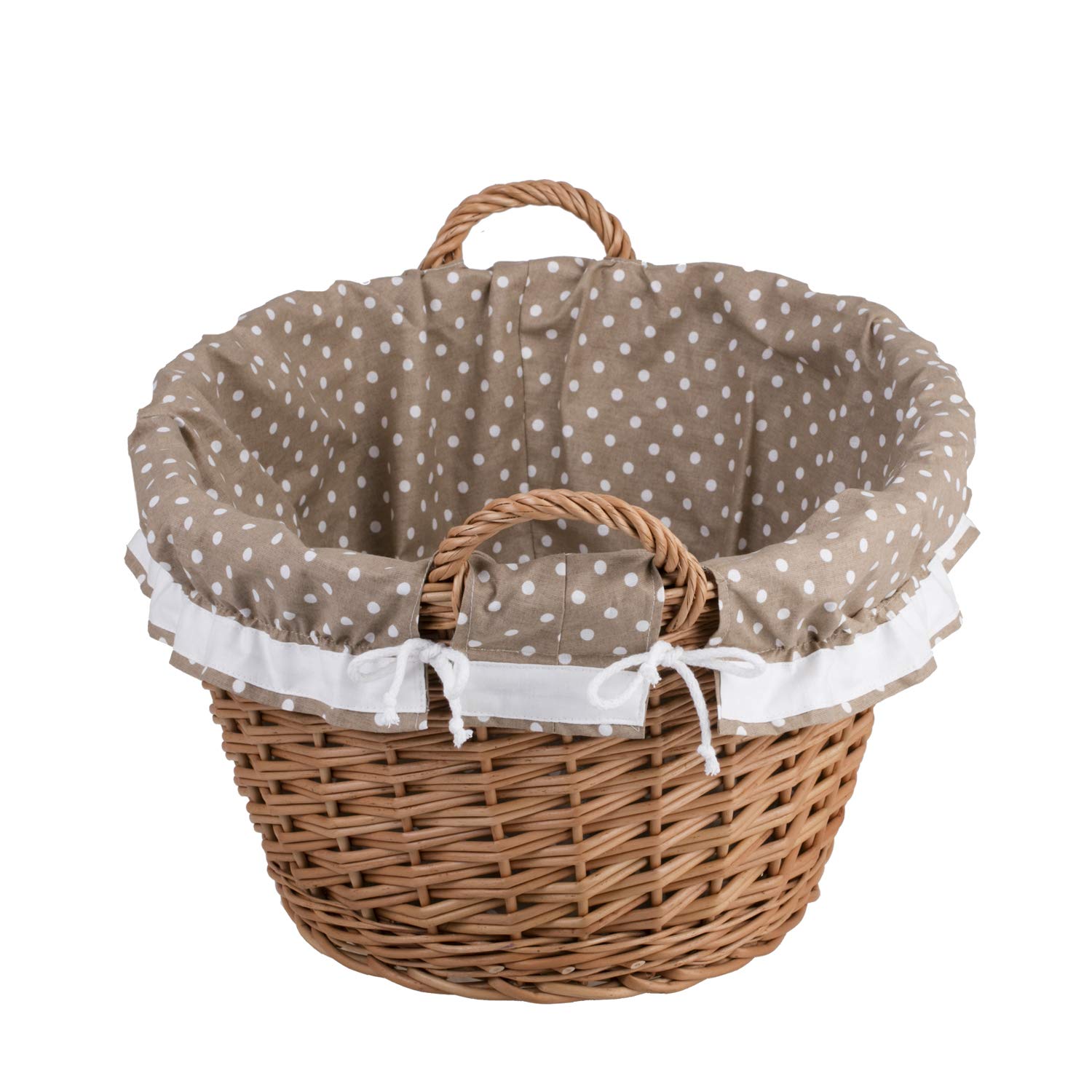 e-wicker24 Owalna miska wiklinowa, kosz na pranie z wikliny w naturalnym kolorze, kosz wiklinowy w kształcie wanny