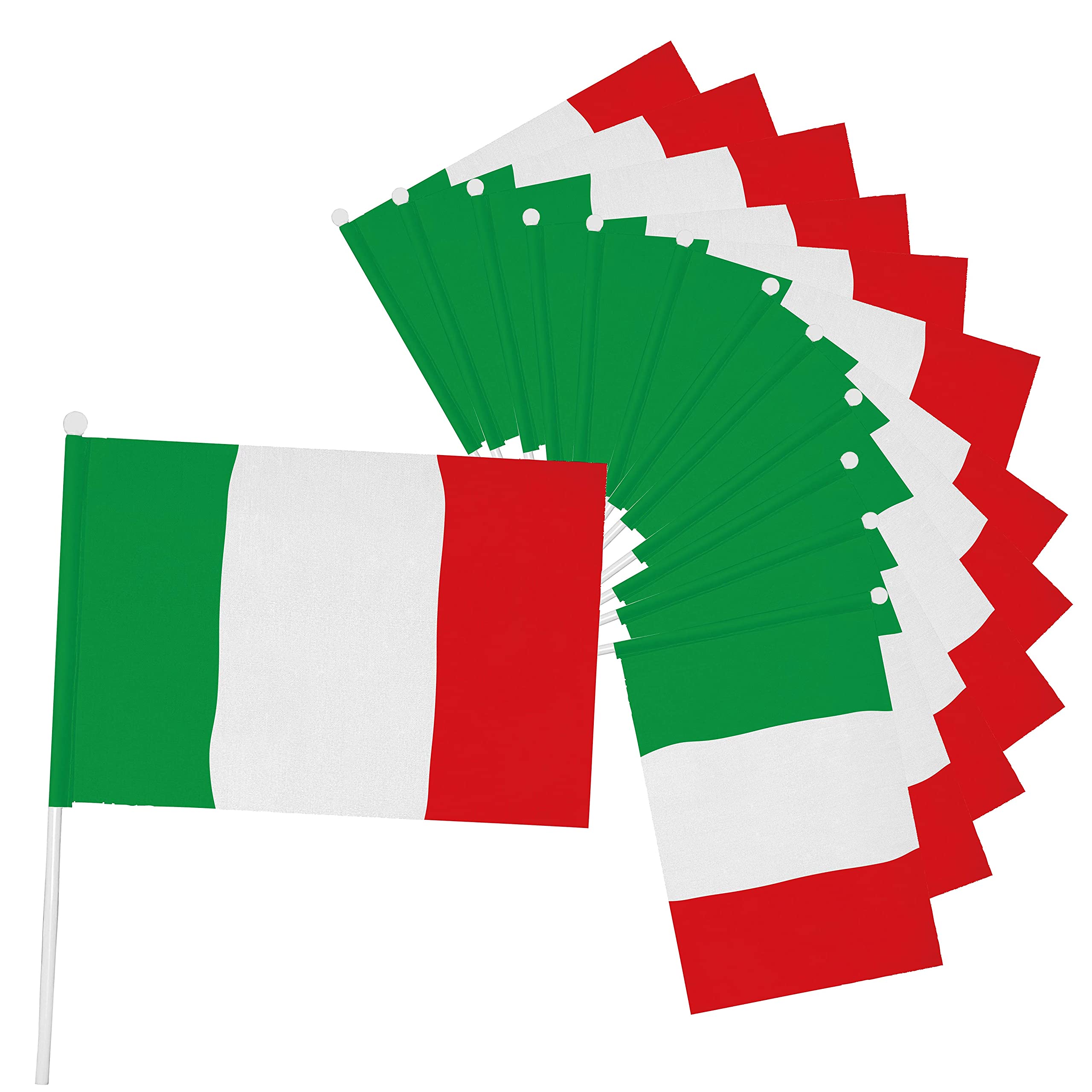 30 Bandierine Italia 30x20cm - Con Asticella 33cm, Poliestere, Per Eventi E Feste - Foto 8