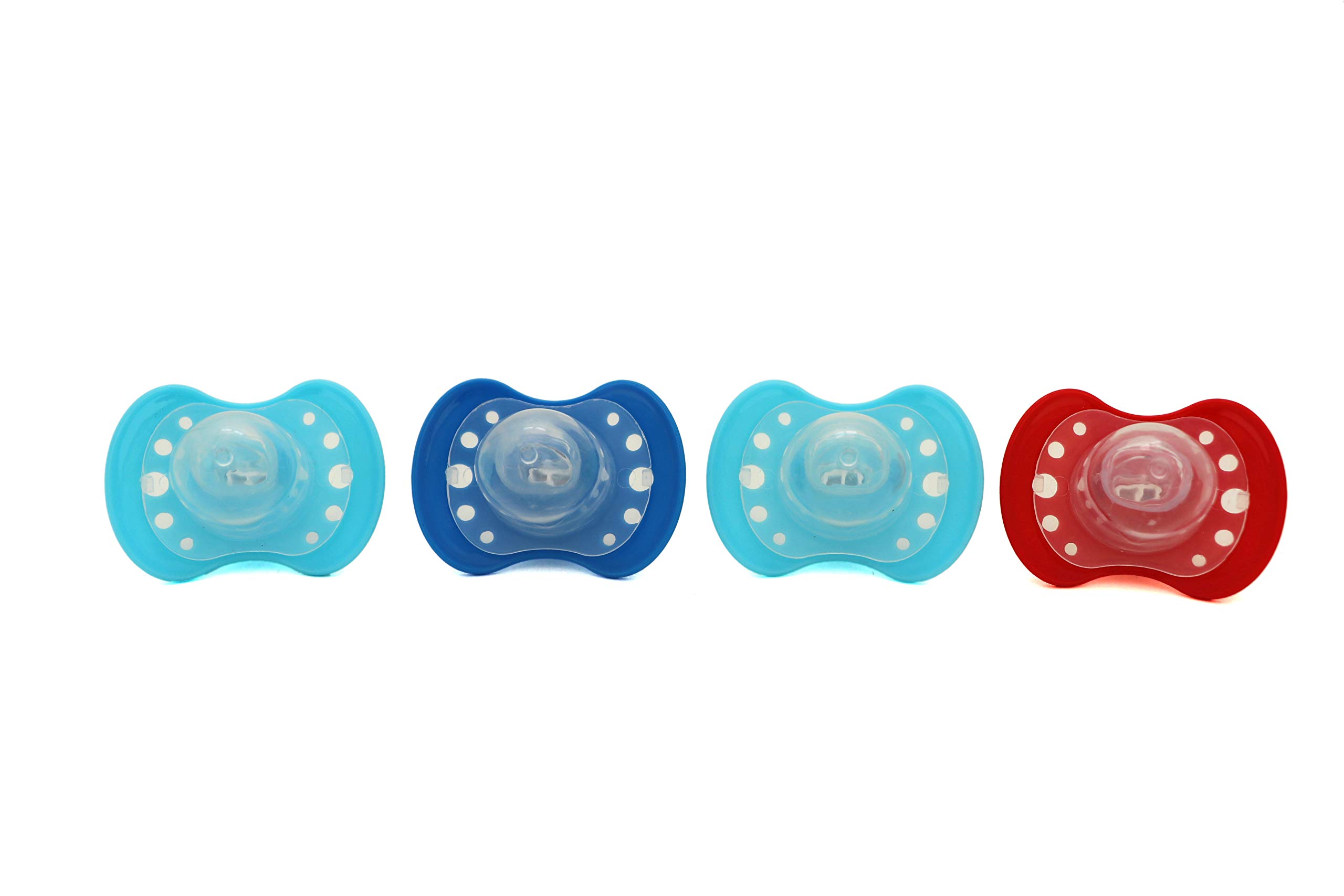 Disney Cudlie Mickey Mouse Baby Boy 4 Pack of Pacifiers with Big Star Print