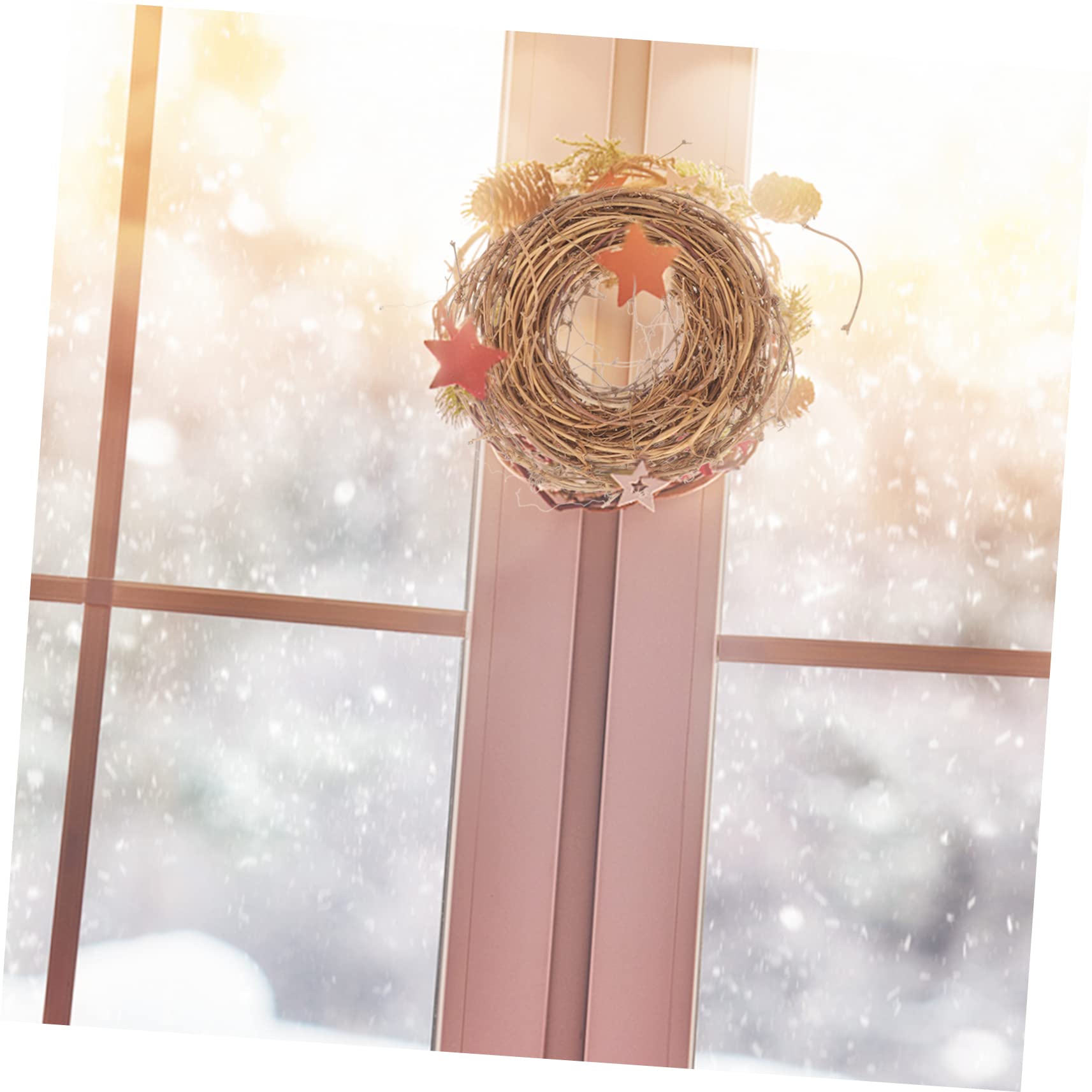 PRETYZOOM Weidenkranz Rohling 6 Rollen Rattankreis Selber Machen DIY-Rebe Weihnachtsdekoration Stroh Kranz Natürlicher Tür Japanisches Halloween- Weihnachtskränze Aus Rattan Rattan-