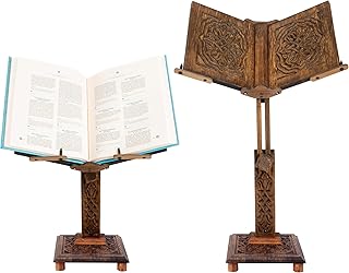 Adjustable Wooden Book Stand | Quran, Bible Holder Lectern | Cookbook Stand, Desktop Bookstand