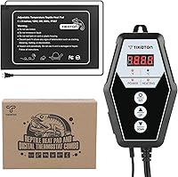 Vista 1 de Tikaton Juego combinado de almohadilla térmica para reptiles y termostato digital, calentador debajo del tanque para tanque de 10-20 galones/30-40