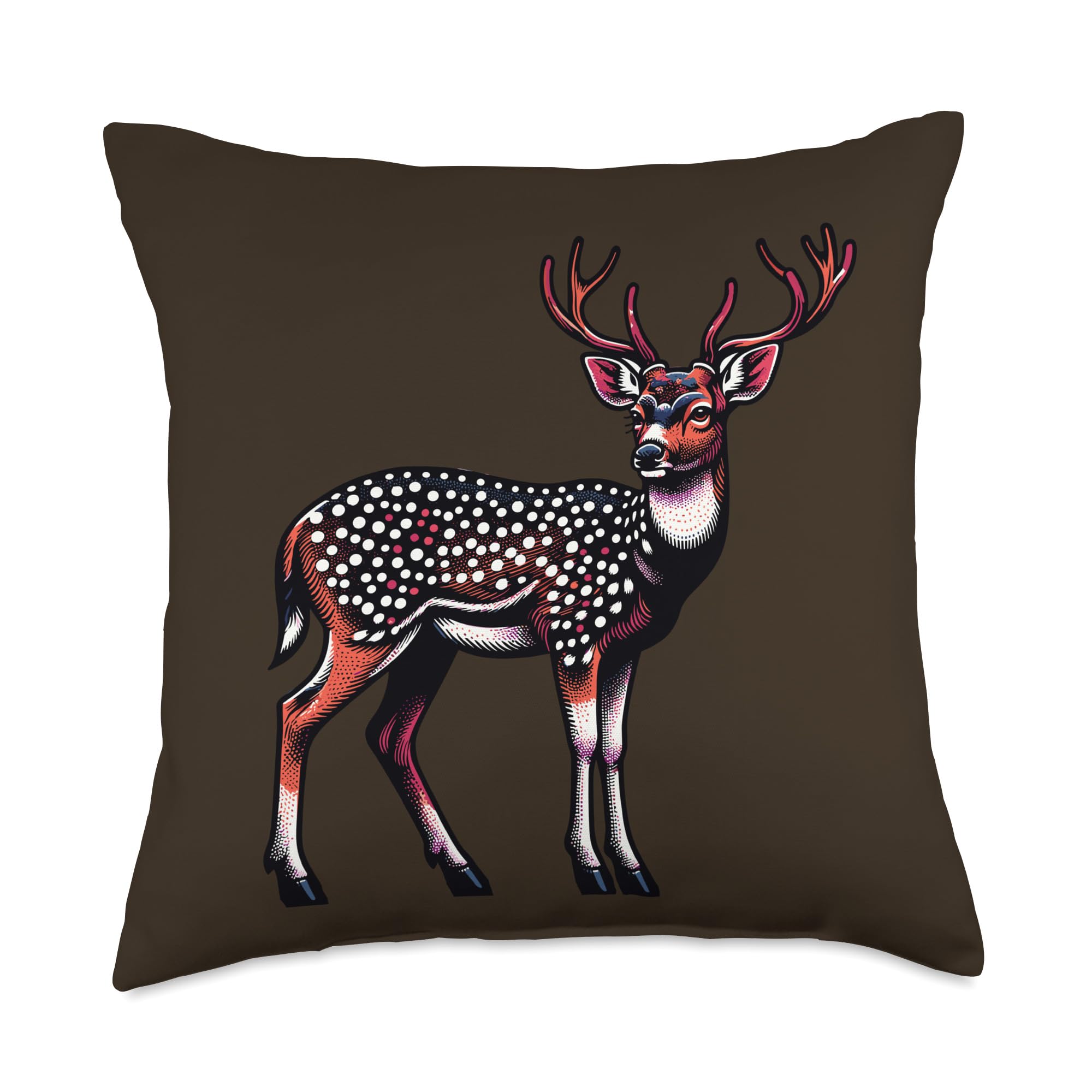 Chital Deer White Spotted Cheetal Throw Pillow