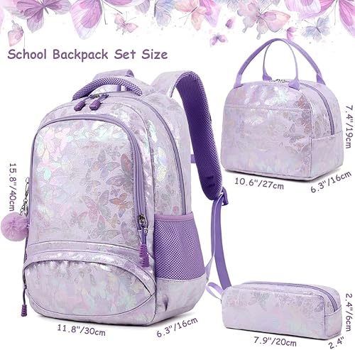 Miniatura 2 de Meisohua Mochila escolar para niñas, mochila de unicornio, ligera, mochila escolar para niñas, mochila casual