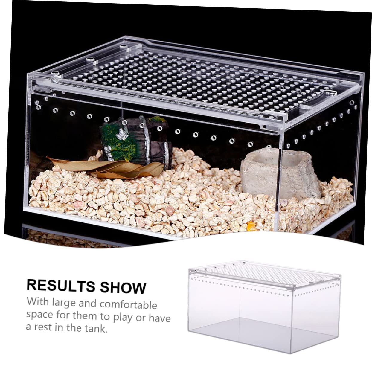 Reptilienzuchtbox aus Acryl Transparent, Auslaufsicher, EIN Stück | Montage, für Futtergabe und Sichere Haltung, Geeignet für Krabben und Schildkröten