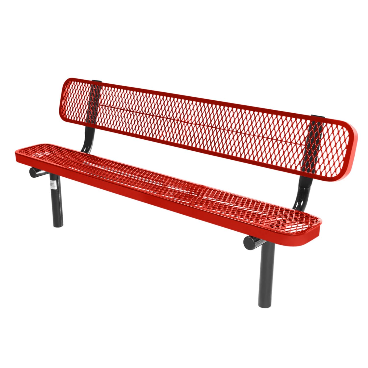 COATEDOUTDOORFURNITURE Coated Outdoor Furniture Heavy-Duty Outdoor Bench Thermoplastic Coated, Expanded Metal, Commercial-Grade Seating, Made in