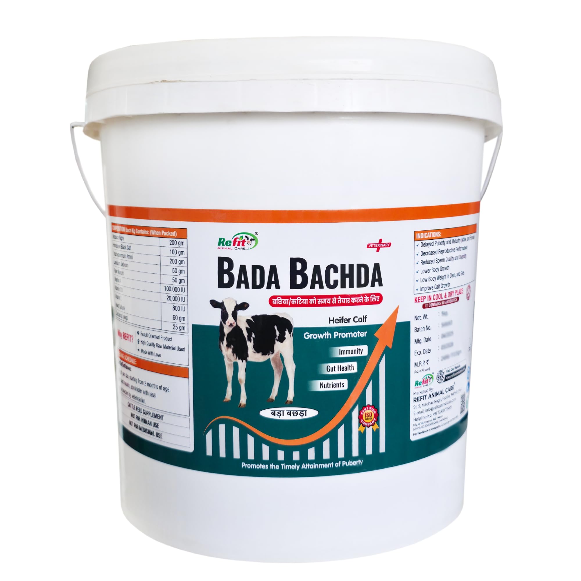 REFIT ANIMAL CARE Bada Bachda Calf Growth Promoter Powder Supplement for Healthy Weight Gain, Immunity & Digestion Support, 5 Kg, Bada Bachda-image-34