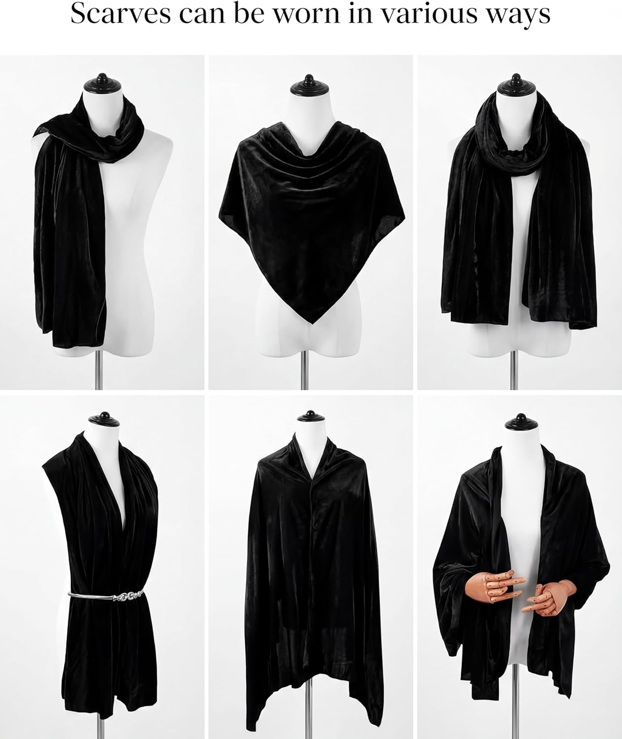 Geyoga Women Velvet Scarfs Shawls and Wraps for Evening Dresses Wedding Bridal Scarves Formal Cover up Dress Accessories - Image 5
