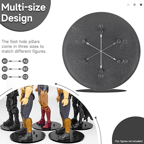 Miniatura 4 de EBCO - 60 piezas de 6 pulgadas, base de soporte de soporte de múltiples clavijas, accesorios de modelo, apto para escala 112 de Star Wars serie negra