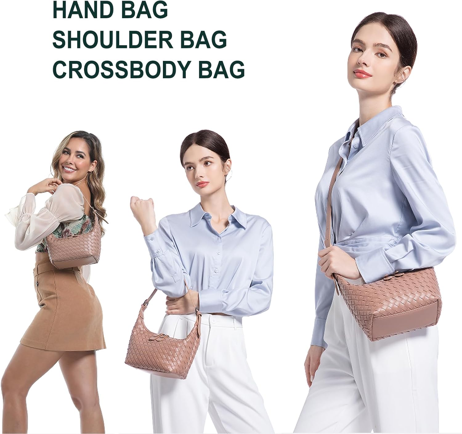 Handbag Shoulder Bags for Women Crossbody Tote Bags Woven Purse Clutch Women's Hobo Crescent Top-handle Adjustable