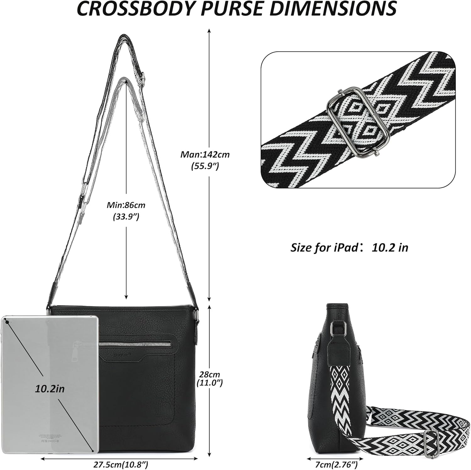 TANTOMI Crossbody Bags for Women Casual Crossbody Purses for Women Travel Shoulder Bag Handbags with Adjustable Strap - Image 3