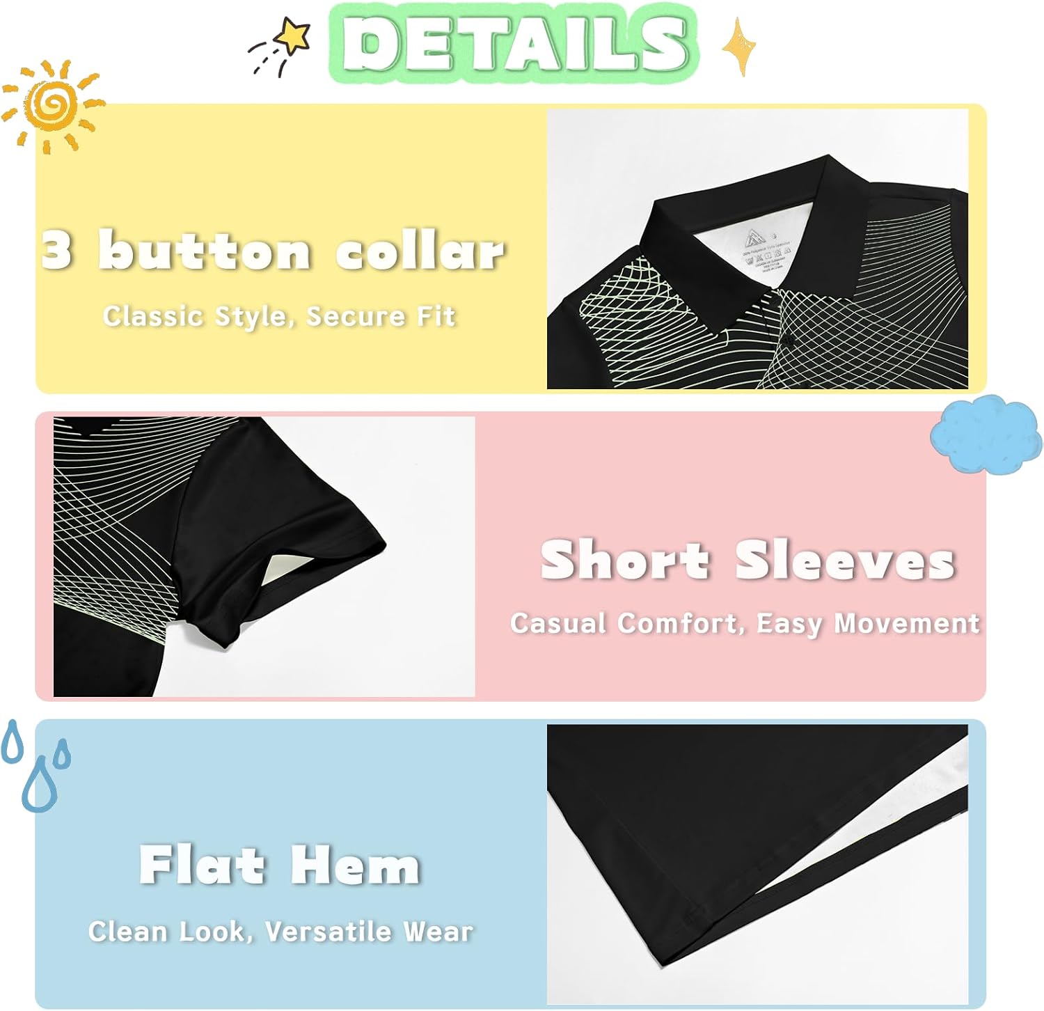 Boys Printed Polo Shirt Short Sleeve Stylish Moisture Wicking UPF 30+ Performance Golf Shirts 7-16 Years - Image 5