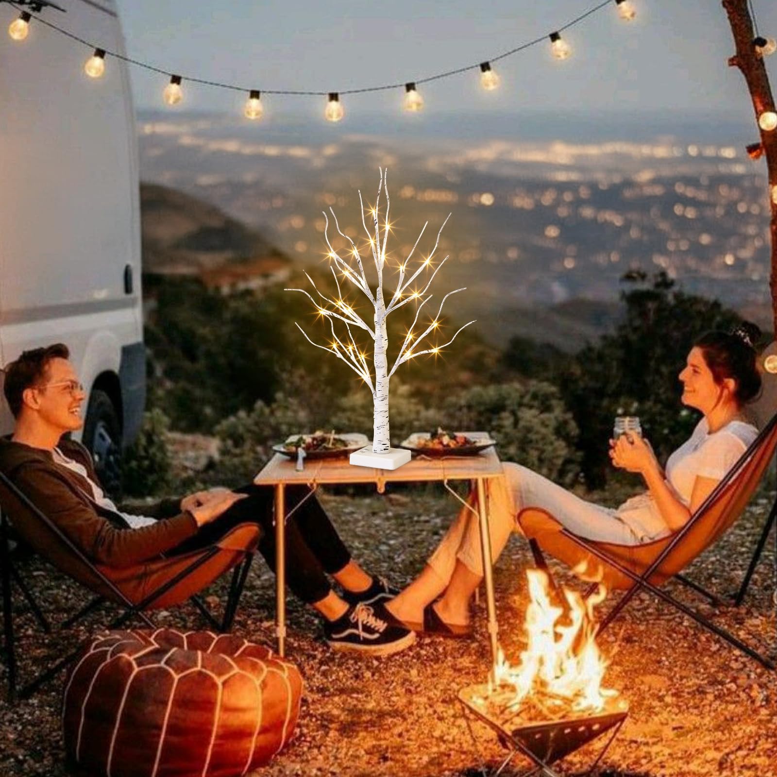 Christmas Table Centerpieces Vanthylit Lighted Birch Tree Battery ...