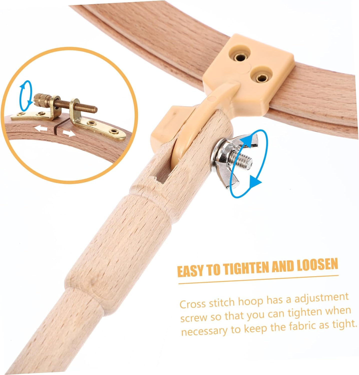 TOPPERFUN Adjustable Wooden Embroidery Stand Desktop Cross Stitch Rack for Easy Use Durable Beech Frame with Scroll Function for Needlework and Craft Projects