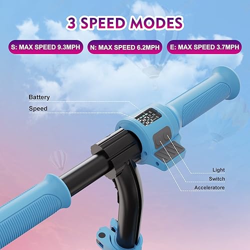 Miniatura 3 de RCB Patinete eléctrico para niños de 6 a 15 años, KickScooter eléctrico con motor de 200 W y pantalla LED, velocidad y altura ajustables, patinetes