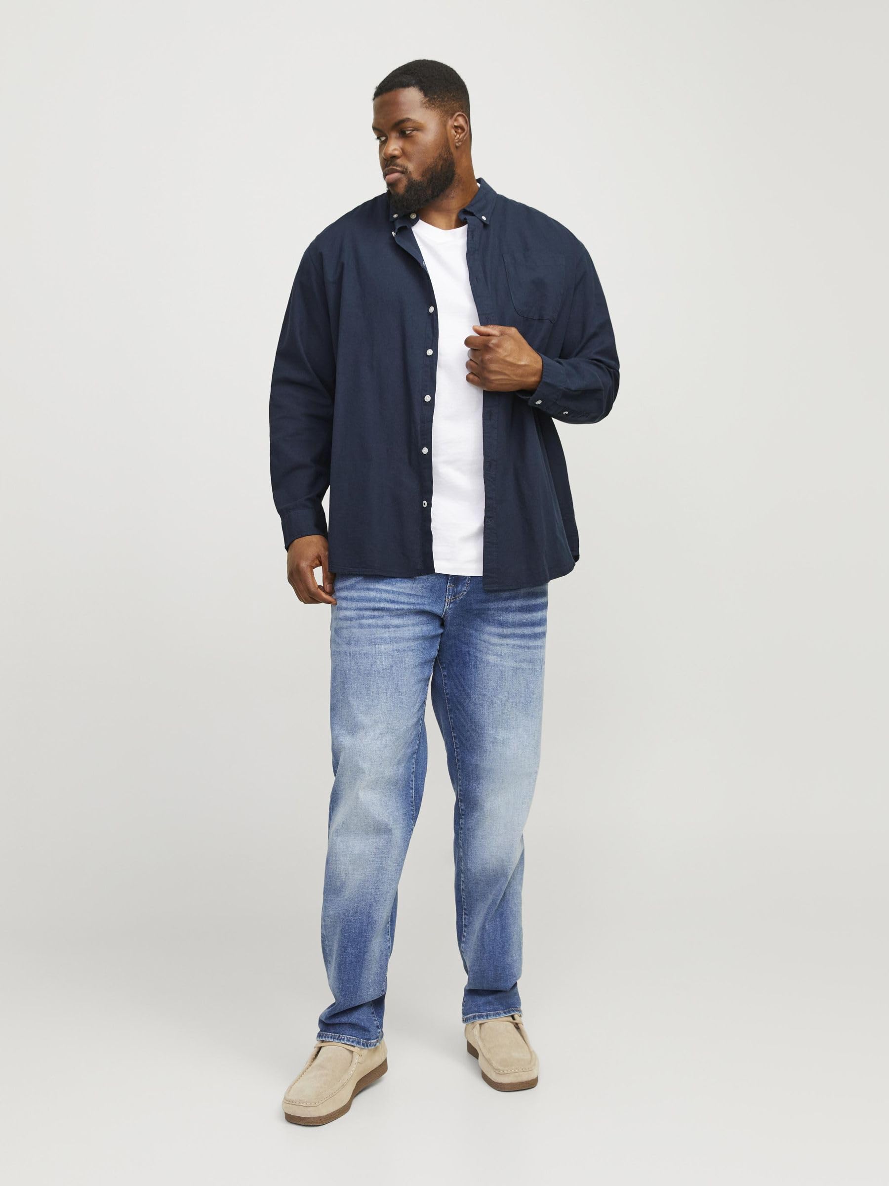 Jack & Jones Jjeoxford - Camiseta L/S S21 Noos Pls Camisa Casual Hombre (Pack de 1)