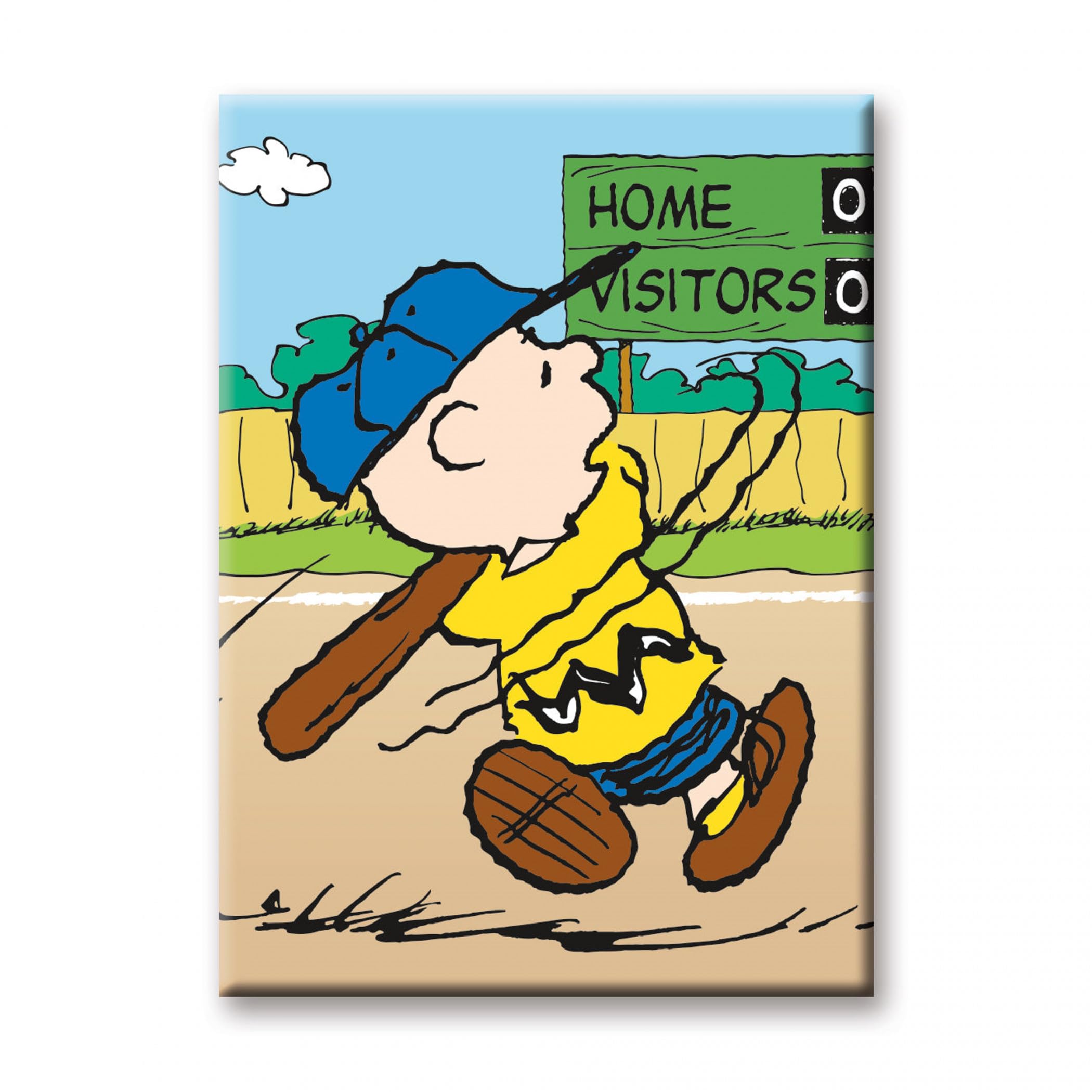 Amazon.com: Peanuts Charlie Brown Swinging Baseball Bat Magnet